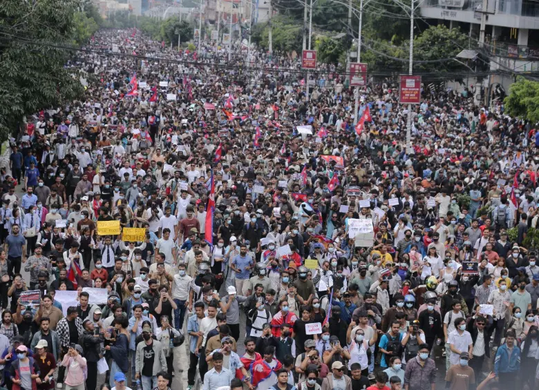 Miles de nepaleses salieron a las calles a manifestarse. Foto: Getty Images