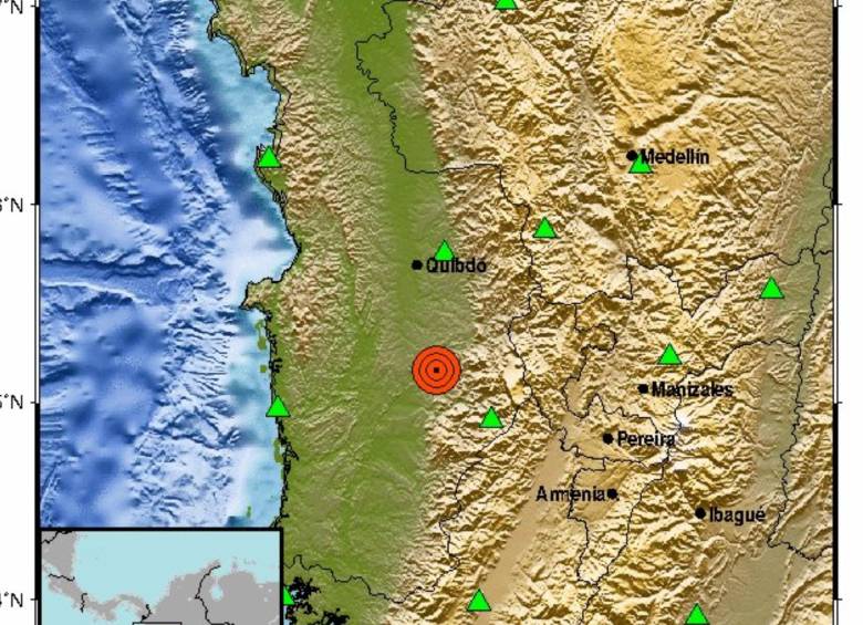 El más fuerte del día hasta ahora ocurrió en el departamento de Chocó, con una magnitud de 3.5 en la escala de Richter. FOTO: CUENTA DE X @SGCOL