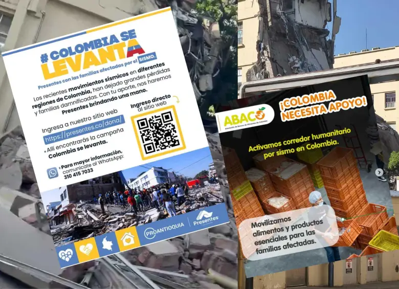 Estos son los canales para donar a los damnificados por el sismo de 7,4 ocurrido en Colombia. Foto: Cortesía 