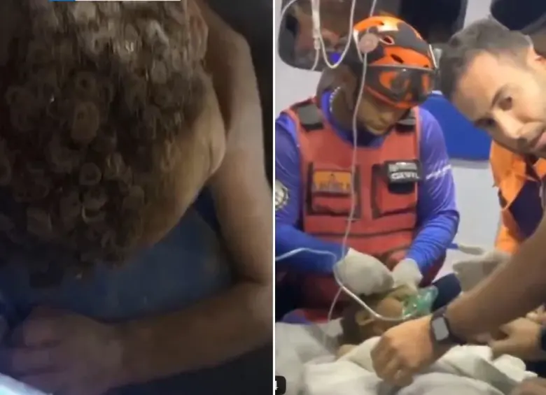Un niño de tres años fue rescatado entre los escombros en Venezuela. FOTOS: Capturas de video X