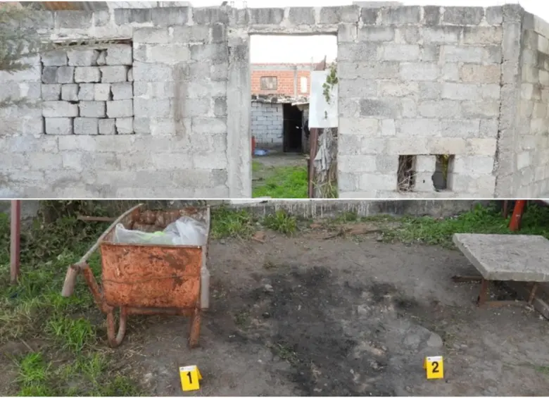 Así era la casa del señalado asesino en serie y el lugar donde le encontraron los restos humanos. FOTO: Policía de Jujuy
