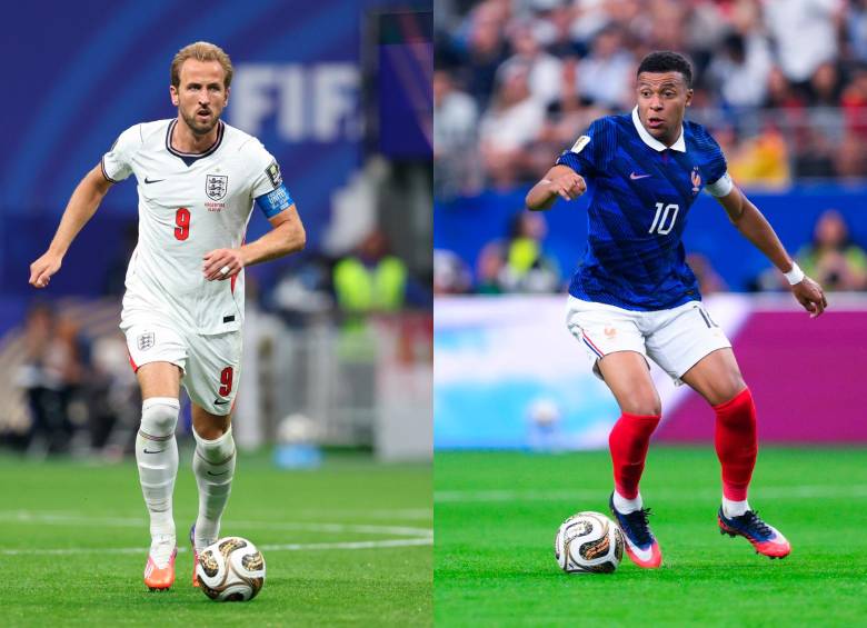 El delantero inglés Harry Kane es el capitán de su equipo y uno de los candidatos a ganar la bota de oro del Mundial. Kylian Mbappé compite con Messi por ser goleador histórico del torneo. Foto: Getty