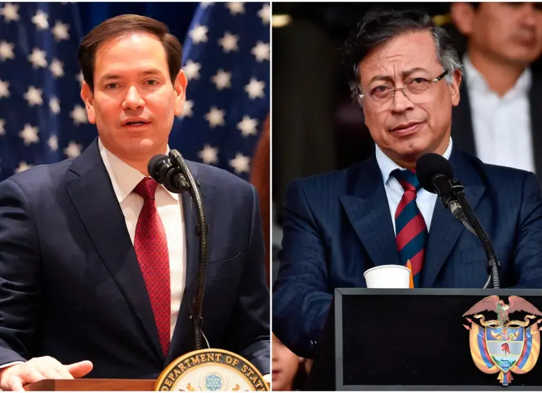 El secretario de Estado de EE. UU., Marco Rubio, y el presidente colombiano Gustavo Petro. FOTOS: Tomada de X @SecRubio y Colprensa