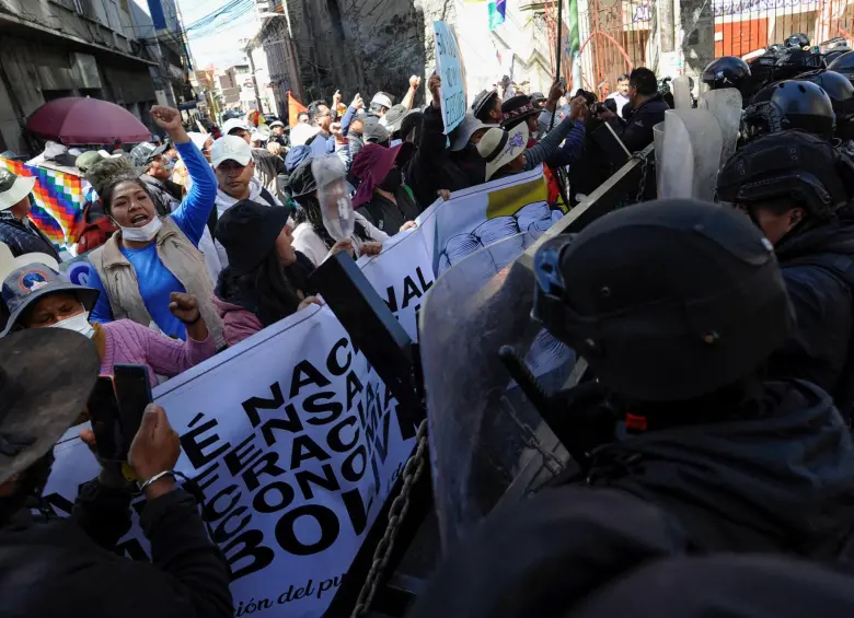 Los manifestantes quieren a Morales como candidato a presidencia. FOTO: AFP