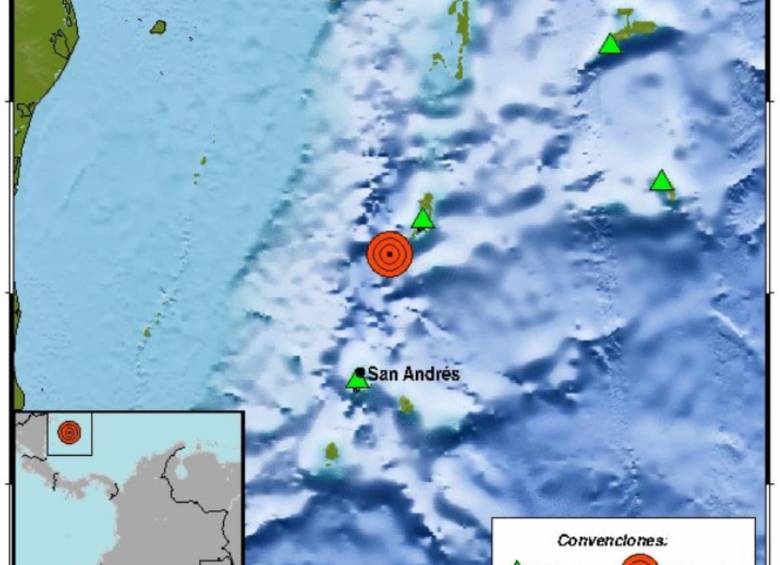 El sismo se presentó en el Mar Caribe colombiano. FOTO: Tomada de X @sgcol