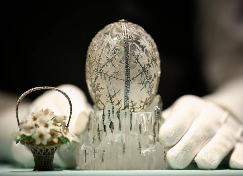 “El Huevo de Invierno” de Fabergé, encargado por el ex emperador ruso Nicolás II como regalo de Pascua a su madre en 1913. Foto Afp
