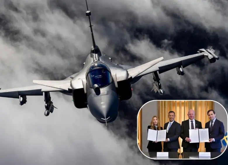 Esto le habría costado a Colombia los aviones Gripen E/F con la empresa Saab de Suecia. FOTOS: Saab - Gobierno de Colombia 