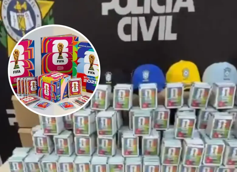Cae cargamento con 200.000 cromos piratas del álbum del Mundial 2026. Foto: Polícia Civil RJ 