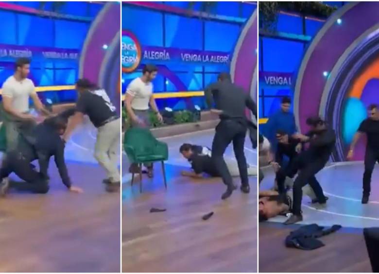 Secuencia de como el luchador mexicano Alberto del Río se fue contra el padre de su rival en un próximo evento en México. FOTO: Captura de video