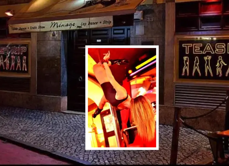 Así es el Ménage Strip Club en las calles de Lisboa, en Portugal. FOTO: Tomada de redes sociales Ménage Strip Club