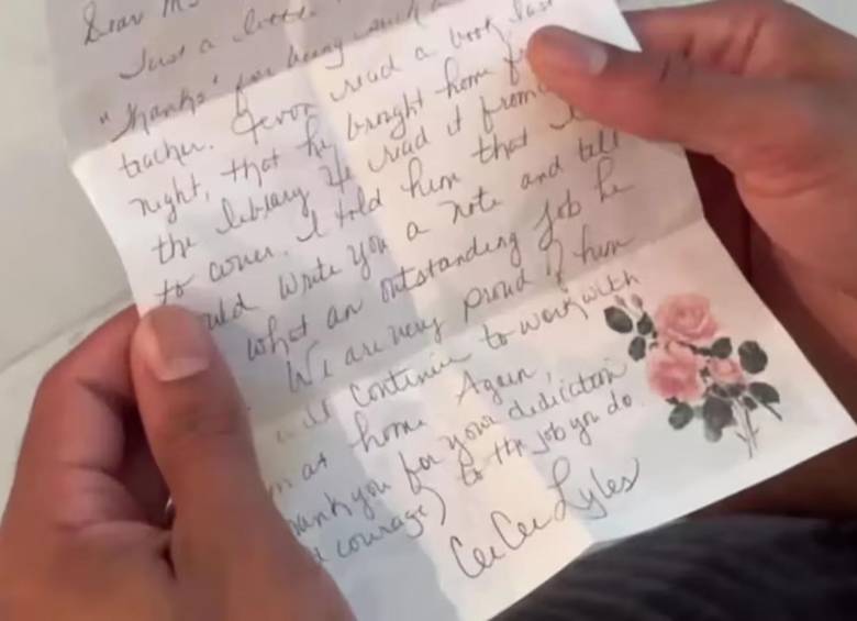 La carta que le dejó Cee Cee a su hijo Jevon. FOTO: Redes sociales video WPTV