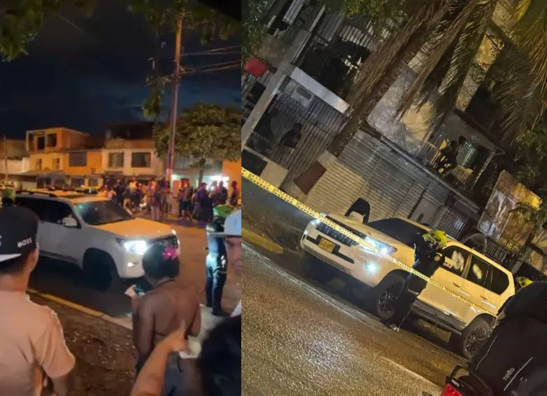 Ataque a camioneta en el oriente de Cali dejó una persona muerta y varios heridos. Fotos: Captura videos redes sociales 