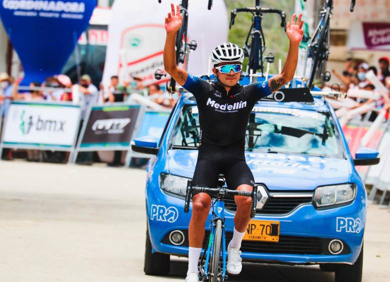 Fabio Duarte, la gran figura de la cuarta etapa de la Vuelta a Antioquia. FOTO: TEAM MEDELLÍN