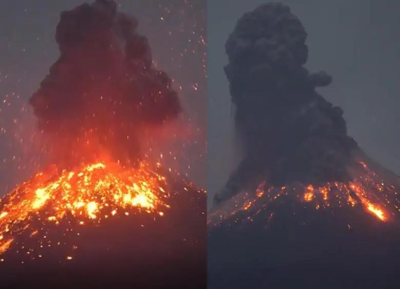 El volcán Anak Krakatoa registró una erupción en Indonesia, con emisión de lava y columnas de ceniza que afectaron las operaciones aéreas en varios aeropuertos del país. Foto: X @gazareportes_ve