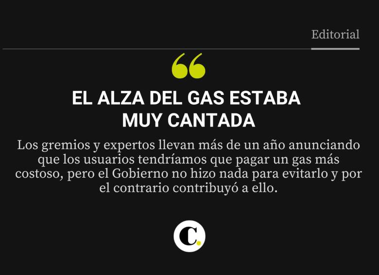El alza del gas estaba muy cantada
