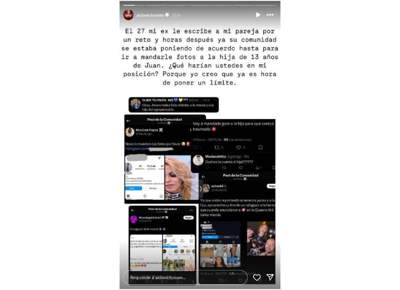 Con estas imágenes, Merlano denunció el acoso de los fans de Westcol contra su actual pareja en redes sociales. FOTO Instagram