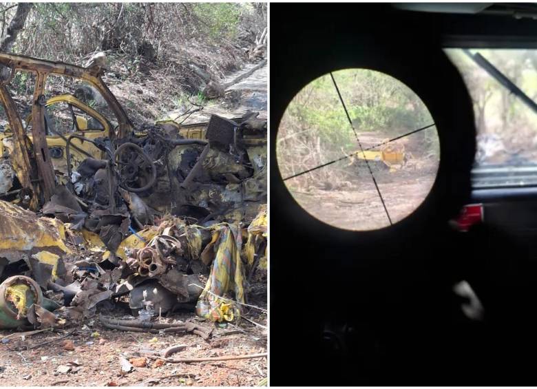 Una inspección de rutina en la vía Panamericana derivó en momentos de máxima tensión cuando los ocupantes de un taxi cargado con explosivos activaron el cargamento al verse acorralados por las tropas. FOTO: Ejército Nacional