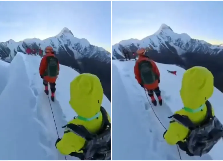 Testigos al accidente confirmaron a los medios internacionales que esta persona se resbaló mientras intentaba tomarse una selfie en el monte. FOTO: Captura video redes sociales @ApuAndeschile