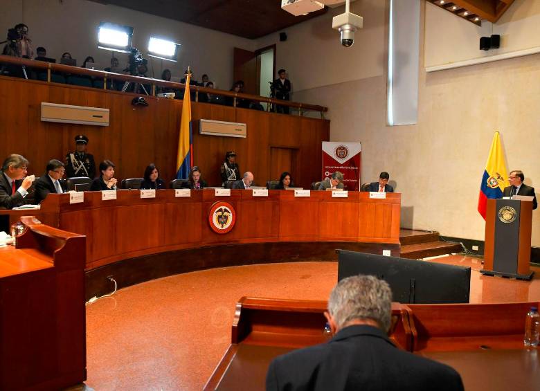 El presidente Gustavo Petro compareció ante la Corte Constitucional. FOTO: Cortesía Presidencia