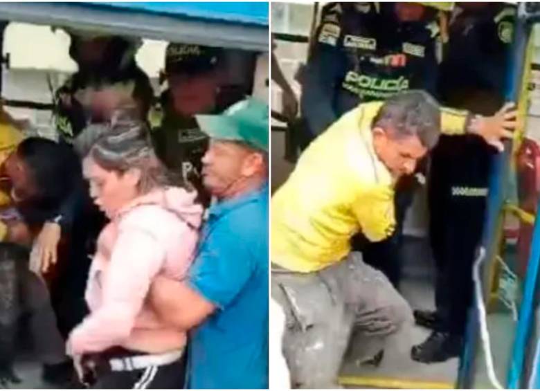 Uno de los hombres que participaba en la pelea usaba una camiseta de la Selección Colombia. FOTO: capturas de video