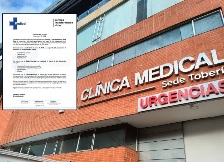 Clínica Medical suspende servicios en cuatro sedes en Bogotá por deudas de las EPS