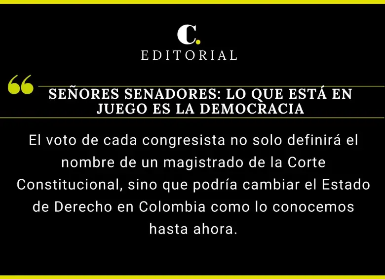 Señores senadores: lo que está en juego es la democracia