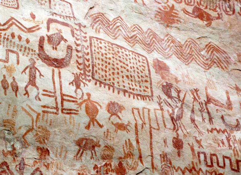 Los pictogramas en la Serranía de Chiribiquete representan animales que hoy ya no existen. FOTO Colprensa