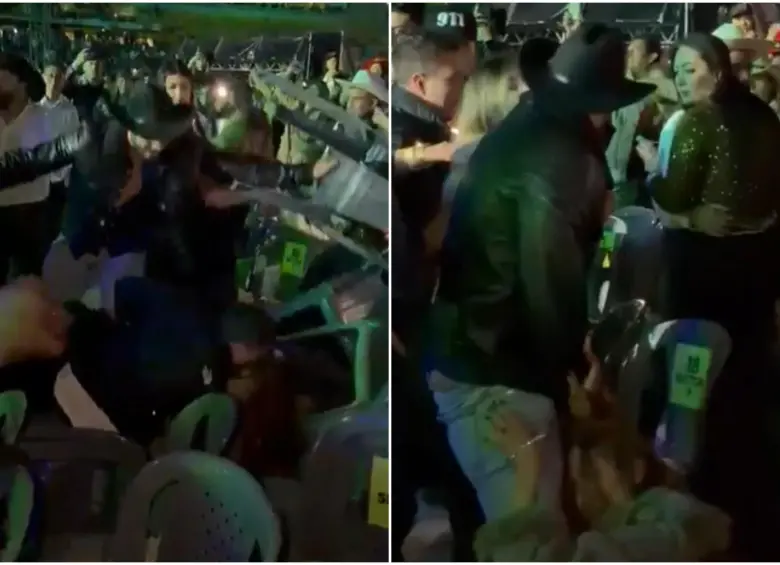 Las mujeres implicadas en la pelea durante el evento ‘Festival Órale Wey’, fueron separadas por otras personas que se encontraban con ellas. FOTO: Captura video de redes sociales @PasaenBogota