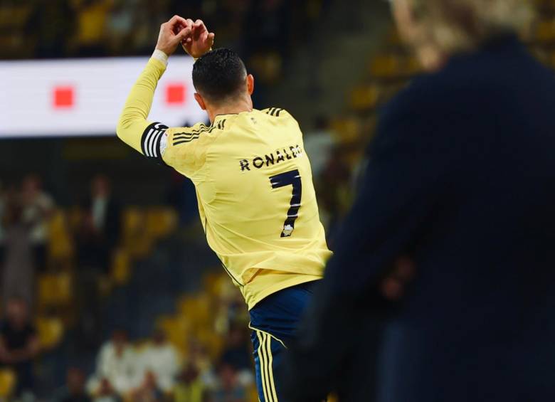 Cristiano celebrando uno de sus goles de este fin de semana con Al-Nassr. FOTO: Tomada de redes sociales @AlNassrFC