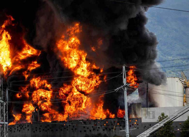 Las imágenes se aprecian la magnitud de las llamas y la colosal humareda provocada en el sector de la conflagración. Foto: Jaime Pérez.