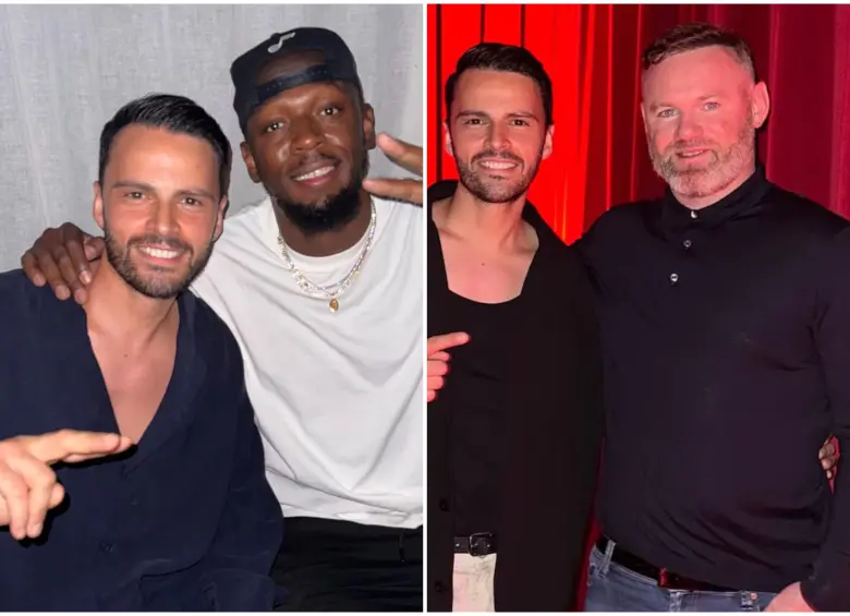 Buttini con diferentes personalidades del fútbol y otros deportes, como Usain Bolt y Wayne Rooney. FOTO: Tomada de redes sociales de Emanuele Buttini