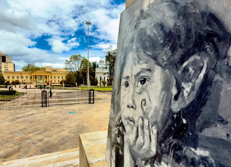 El cuadro pintado de un niño de La Guajira para el presidente Gustavo Petro. FOTO: Redes sociales