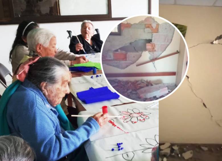 Así quedó la sede de las Hermanitas de los Pobres en Cali tras el sismo del 10 de agosto. Foto: redes sociales @hermanitasdelospobrescol