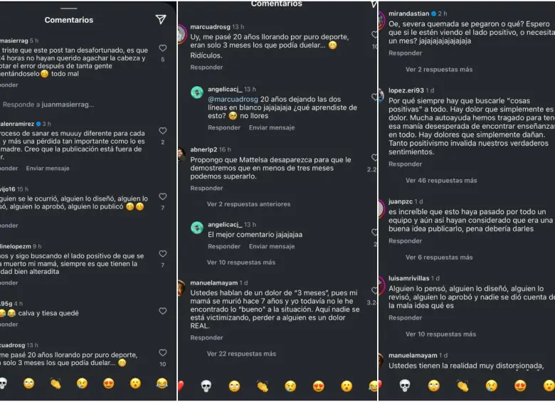 Algunos de los comentarios en la publicación. FOTO: CAPTURA REDES SOCIALES