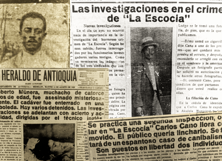 El periódico El Heraldo de Antioquia tuvo un amplio cubrimiento del crimen de La Escocia, la macabra historia del asesinato de un joven en 1928. FOTO: imagen obtenida del Archivo de Prensa de la Biblioteca de la Universidad de Antioquia.