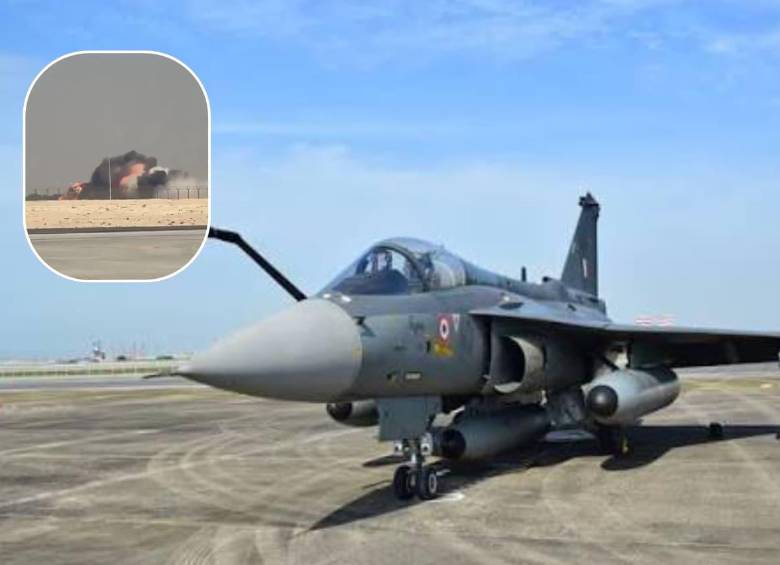 Un avión HAL Tejas sufrió un accidente durante un show demostrativo en Dubái.FOTOS: Tomadas de X @Horizonwatchs