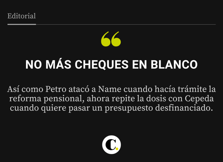 No más cheques en blanco