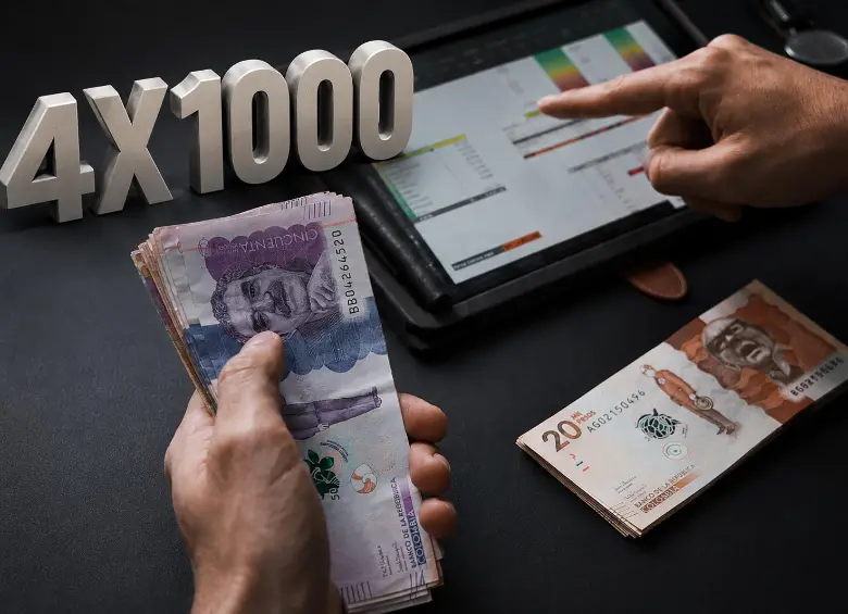 La implementación de la exención del 4x1000 permanece en un limbo indefinido. Mientras tanto, continúa vigente el modelo tradicional de una única cuenta marcada. FOTO EL COLOMBIANO