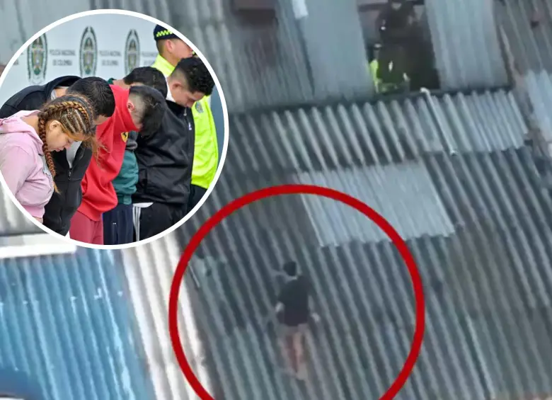 Uno de los integrantes de la banda “Los Astutos” intentó huir por los techos. Foto: redes sociales Policía de Bogotá