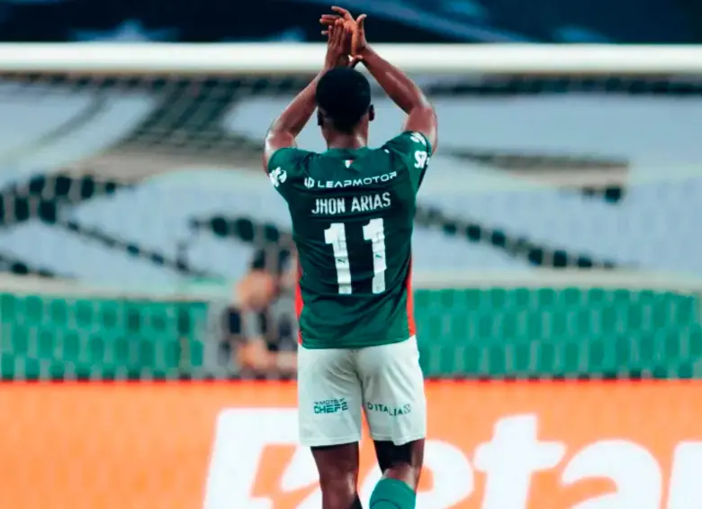 El futbolista chocoano Jhon Arias, de 27 años, es una de las figuras del Palmeiras de Brasil. Foto: tomada del Instagram de Jhon Arias