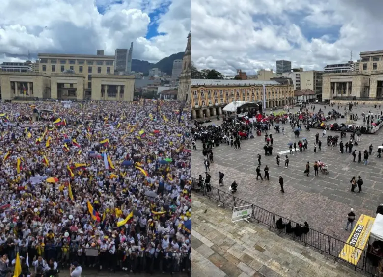 En la convocatoria hecha por el presidente Petro se ven los logos también del Pacto Histórico. Fotos: izquierda @german_ricaurte - derecha @kroarbelaez