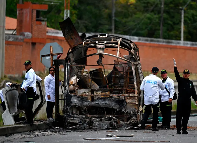 Atentado con cilindros bomba en Cali este 24 de abril de 2026. Foto: GETTY