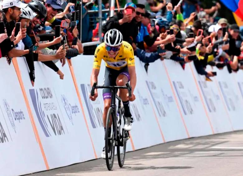 El ciclista colombiano Rodrigo Contreras es el vigente campeón del Tour Colombia. Se quedó con el primer escaño del podio en la edición del 2024. Foto: AFP