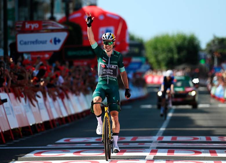 El corredor Wout van Aert, ganó la décima etapa de la Vuelta a España. FOTO: GETTY
