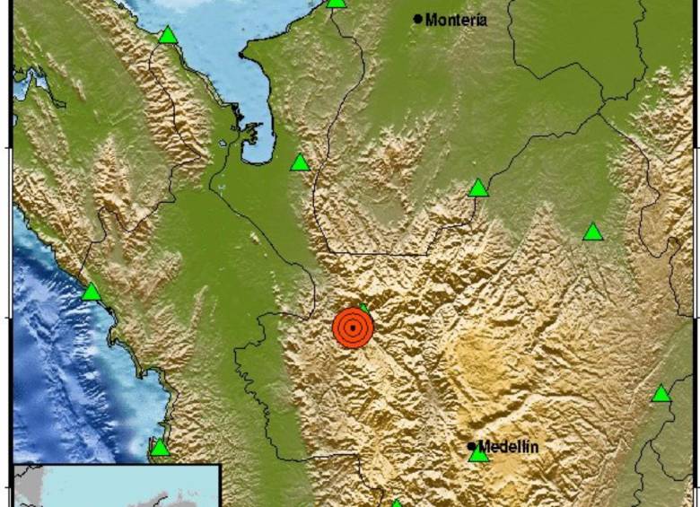El temblor en Antioquia fue el tercero de una serie de temblores que ocurrieron en la madrugada de este 14 de septiembre en Colombia. FOTO: Twitter @sgcol