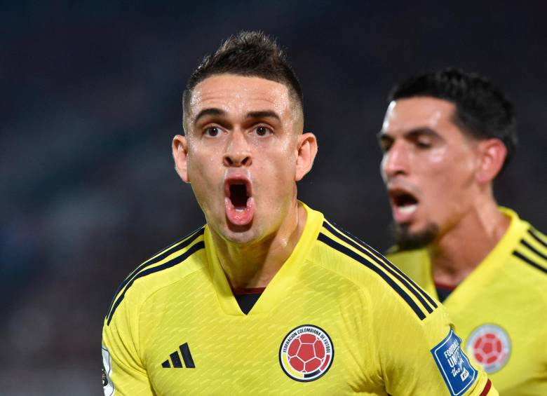 Rafel Santos Borré anotó su segundo gol en las eliminatorias al Mundial Norteamérica 2026 con la Selección Colombia. FOTO AFP