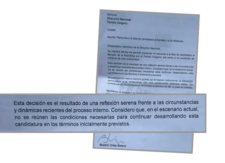 La carta fue radicada en el CNE y la Registraduría. FOTO: ARCHIVO PARTICULAR