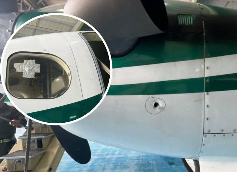 El avión de la Policía Nacional fue atacado con ráfagas de fusil durante el despegue en Ocaña, Norte de Santander; la aeronave logró aterrizar de forma segura en Bogotá. Foto: redes sociales