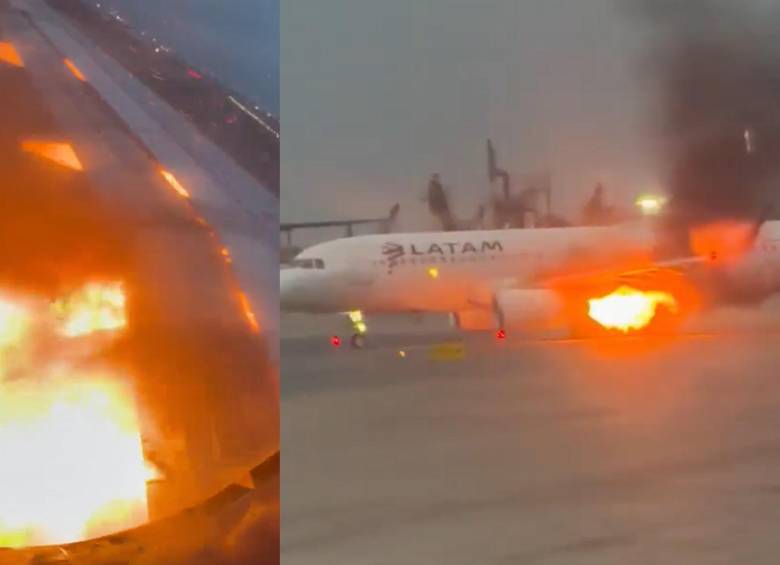 Incendio en avión de Latam en el aeropuerto de Lima quedó registrado en video. Foto: captura de video redes sociales @paolobenza