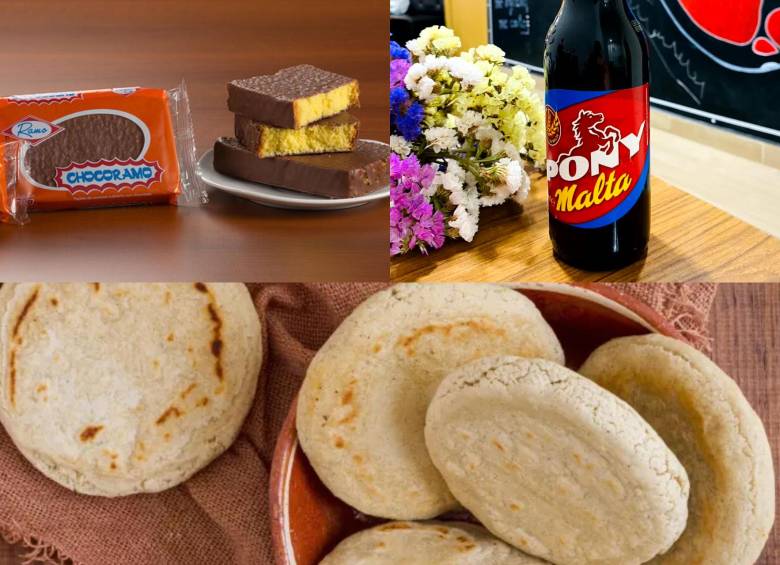 Entre los productos más dinámicos se ubicaron la harina para arepas, bon bon bum, Chocoramo, Pony Malta, arequipes y distintos tipos de aguardientes, todos impulsados por la fuerte demanda de comunidades colombianas y latinas en el exterior. Foto: Redes sociales y Freepick 